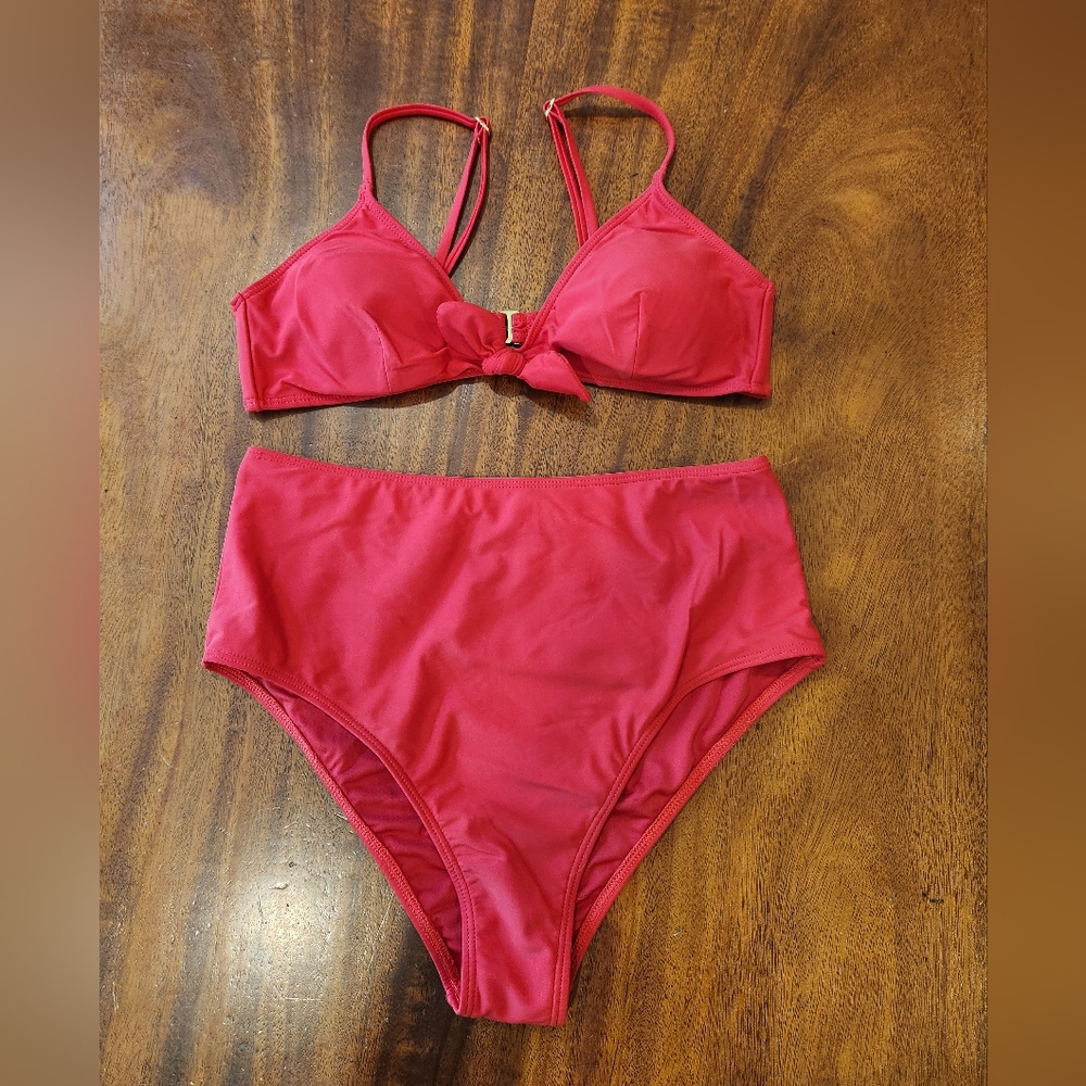 Pick Punk Red High Waist Bikini Set Medium